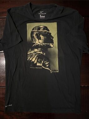 Nike Black Short Sleeve Tee with Portrait Graphic